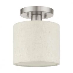 Meadow 1 Light Brushed Nickel Semi Flush Mount by Livex Lighting -Livex Lighting shop brushed nickel livex lighting flush mount lights 49807 91 c3 1000