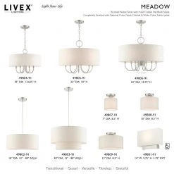 Meadow 1 Light Brushed Nickel Semi Flush Mount by Livex Lighting -Livex Lighting shop brushed nickel livex lighting flush mount lights 49807 91 d4 1000