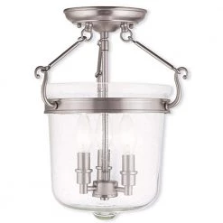 Winchester 3 Light Brushed Nickel Semi Flush Mount by Livex Lighting