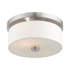 Meridian 2 Light Brushed Nickel Flush Mount by Livex Lighting -Livex Lighting shop brushed nickel livex lighting flush mount lights 50862 91 1f 1000