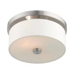 Meridian 2 Light Brushed Nickel Flush Mount by Livex Lighting -Livex Lighting shop brushed nickel livex lighting flush mount lights 50862 91 44 1000