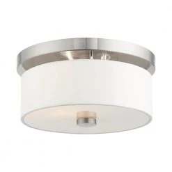 Meridian 2 Light Brushed Nickel Flush Mount by Livex Lighting
