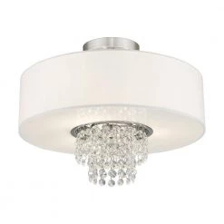 Carlisle 3 Light Brushed Nickel Semi Flush Mount by Livex Lighting -Livex Lighting shop brushed nickel livex lighting flush mount lights 51027 91 1f 1000