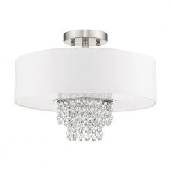 Carlisle 3 Light Brushed Nickel Semi Flush Mount by Livex Lighting -Livex Lighting shop brushed nickel livex lighting flush mount lights 51027 91 c3 1000