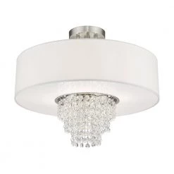 Carlisle 4 Light Brushed Nickel Semi Flush Mount by Livex Lighting -Livex Lighting shop brushed nickel livex lighting flush mount lights 51028 91 1f 1000