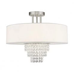 Carlisle 4 Light Brushed Nickel Semi Flush Mount by Livex Lighting