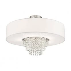 Carlisle 5 Light Brushed Nickel Semi Flush Mount by Livex Lighting -Livex Lighting shop brushed nickel livex lighting flush mount lights 51029 91 44 1000