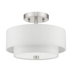 Claremont 2 Light Brushed Nickel Semi Flush Mount by Livex Lighting -Livex Lighting shop brushed nickel livex lighting flush mount lights 51042 91 c3 1000
