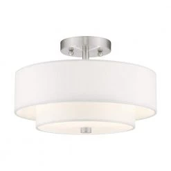 Claremont 2-Light Brushed Nickel Flush Mount by Livex Lighting