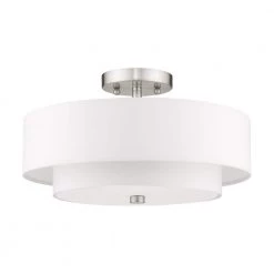 Claremont 3 Light Brushed Nickel Semi Flush Mount by Livex Lighting -Livex Lighting shop brushed nickel livex lighting flush mount lights 51044 91 c3 1000