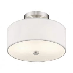 Meridian 2 Light Brushed Nickel Flush Mount by Livex Lighting -Livex Lighting shop brushed nickel livex lighting flush mount lights 51052 91 44 1000