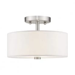 Meridian 2 Light Brushed Nickel Flush Mount by Livex Lighting -Livex Lighting shop brushed nickel livex lighting flush mount lights 51052 91 4f 1000