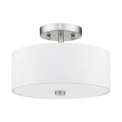 Meridian 2 Light Brushed Nickel Flush Mount by Livex Lighting -Livex Lighting shop brushed nickel livex lighting flush mount lights 51052 91 c3 1000