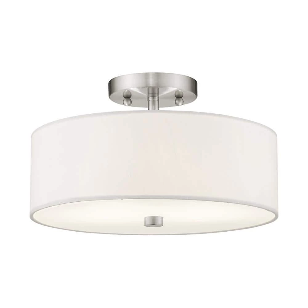 Meridian 2 Light Brushed Nickel Flush Mount by Livex Lighting 4 Meridian 2 Light Brushed Nickel Flush Mount by Livex Lighting - Image 4