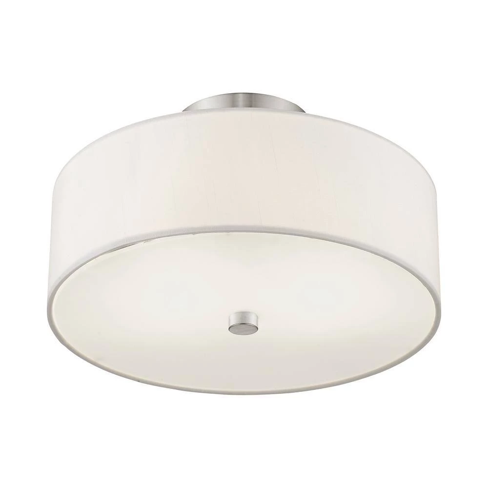 Meridian 2 Light Brushed Nickel Flush Mount by Livex Lighting 9 Meridian 2 Light Brushed Nickel Flush Mount by Livex Lighting - Image 9