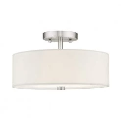 Meridian 2 Light Brushed Nickel Flush Mount by Livex Lighting 18 Meridian 2 Light Brushed Nickel Flush Mount by Livex Lighting -Livex Lighting shop brushed nickel livex lighting flush mount lights 51053 91 4f 1000