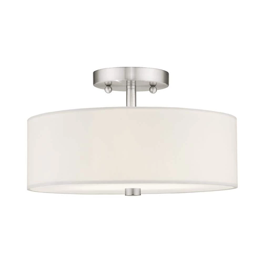 Meridian 2 Light Brushed Nickel Flush Mount by Livex Lighting 8 Meridian 2 Light Brushed Nickel Flush Mount by Livex Lighting - Image 8