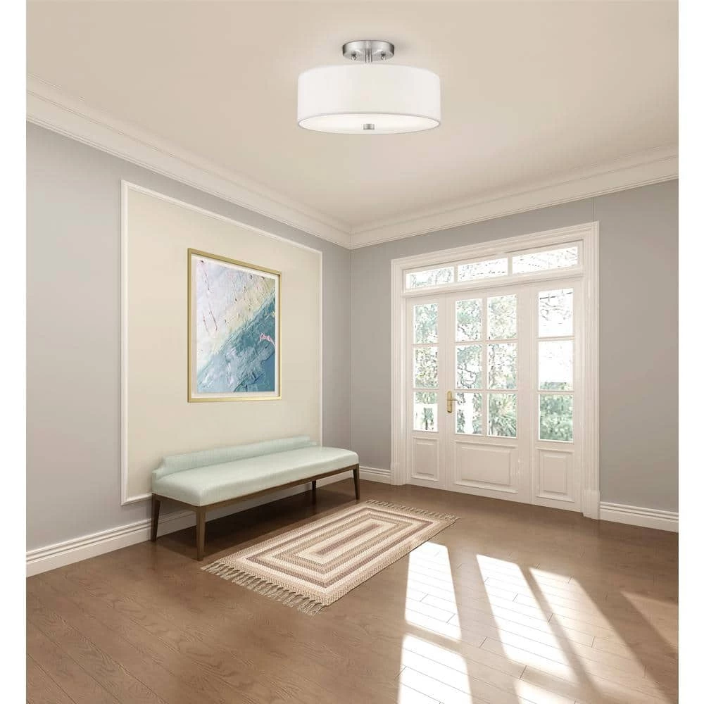 Meridian 2 Light Brushed Nickel Flush Mount by Livex Lighting 1 Meridian 2 Light Brushed Nickel Flush Mount by Livex Lighting