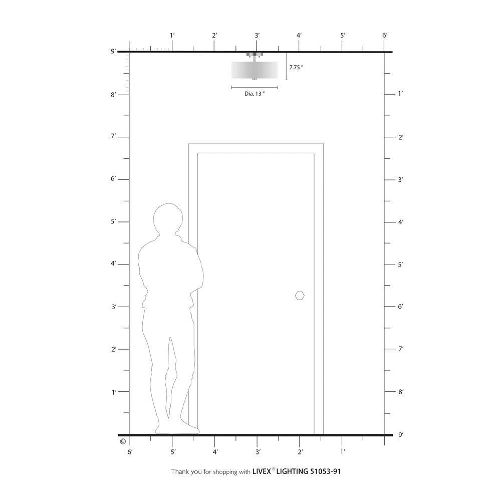 Meridian 2 Light Brushed Nickel Flush Mount by Livex Lighting 6 Meridian 2 Light Brushed Nickel Flush Mount by Livex Lighting - Image 6