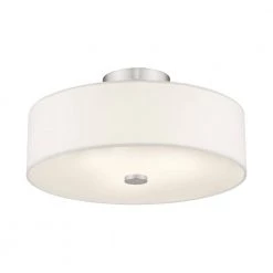 Meridian 3 Light Brushed Nickel Flush Mount by Livex Lighting -Livex Lighting shop brushed nickel livex lighting flush mount lights 51054 91 1f 1000
