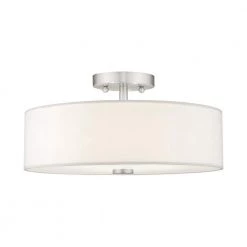 Meridian 3 Light Brushed Nickel Flush Mount by Livex Lighting -Livex Lighting shop brushed nickel livex lighting flush mount lights 51054 91 4f 1000