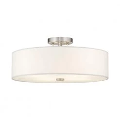 Meridian 4 Light Brushed Nickel Semi Flush Mount by Livex Lighting -Livex Lighting shop brushed nickel livex lighting flush mount lights 51055 91 1d 1000