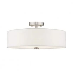 Meridian 4 Light Brushed Nickel Semi Flush Mount by Livex Lighting -Livex Lighting shop brushed nickel livex lighting flush mount lights 51055 91 4f 1000