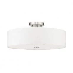 Meridian 4 Light Brushed Nickel Semi Flush Mount by Livex Lighting -Livex Lighting shop brushed nickel livex lighting flush mount lights 51055 91 c3 1000