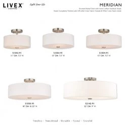 Meridian 4 Light Brushed Nickel Semi Flush Mount by Livex Lighting -Livex Lighting shop brushed nickel livex lighting flush mount lights 51055 91 d4 1000