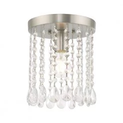 Elizabeth 1 Light Brushed Nickel Semi Flush Mount by Livex Lighting
