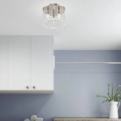 Elizabeth 3 Light Brushed Nickel Semi Flush Mount by Livex Lighting -Livex Lighting shop brushed nickel livex lighting flush mount lights 51067 91 40 1000