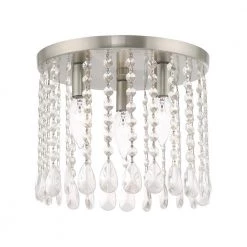 Elizabeth 3 Light Brushed Nickel Semi Flush Mount by Livex Lighting