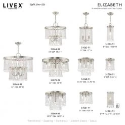 Elizabeth 3 Light Brushed Nickel Semi Flush Mount by Livex Lighting -Livex Lighting shop brushed nickel livex lighting flush mount lights 51067 91 d4 1000