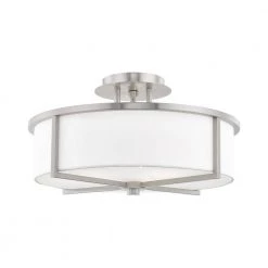 Wesley 3 Light Brushed Nickel Flush Mount by Livex Lighting -Livex Lighting shop brushed nickel livex lighting flush mount lights 51074 91 1d 1000