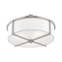 Wesley 3 Light Brushed Nickel Flush Mount by Livex Lighting -Livex Lighting shop brushed nickel livex lighting flush mount lights 51074 91 1f 1000