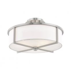 Wesley 3 Light Brushed Nickel Flush Mount by Livex Lighting -Livex Lighting shop brushed nickel livex lighting flush mount lights 51074 91 4f 1000