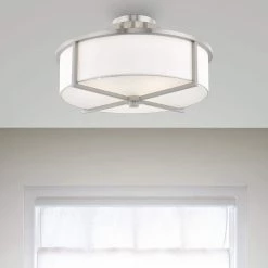 Wesley 3 Light Brushed Nickel Flush Mount by Livex Lighting