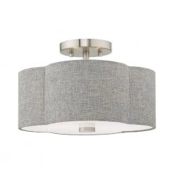 Kalmar 2 Light Brushed Nickel Semi Flush Mount by Livex Lighting
