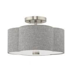 Kalmar 2 Light Brushed Nickel Semi Flush Mount by Livex Lighting -Livex Lighting shop brushed nickel livex lighting flush mount lights 51362 91 c3 1000