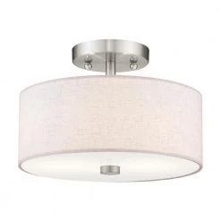 Meridian 2 Light Brushed Nickel Semi Flush Mount by Livex Lighting
