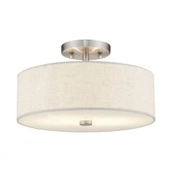 Meridian 2 Light Brushed Nickel Semi Flush Mount by Livex Lighting