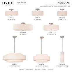 Meridian 2 Light Brushed Nickel Semi Flush Mount by Livex Lighting -Livex Lighting shop brushed nickel livex lighting flush mount lights 52134 91 d4 1000