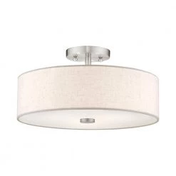 Meridian 3 Light Brushed Nickel Semi Flush Mount by Livex Lighting -Livex Lighting shop brushed nickel livex lighting flush mount lights 52135 91 1d 1000