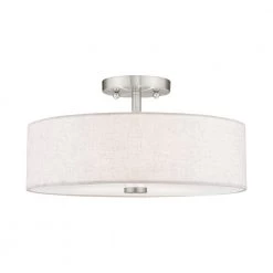 Meridian 3 Light Brushed Nickel Semi Flush Mount by Livex Lighting -Livex Lighting shop brushed nickel livex lighting flush mount lights 52135 91 4f 1000