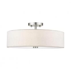 Meridian 4 Light Brushed Nickel Semi Flush Mount by Livex Lighting -Livex Lighting shop brushed nickel livex lighting flush mount lights 52136 91 4f 1000