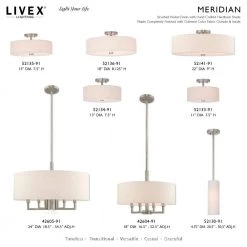 Meridian 4 Light Brushed Nickel Semi Flush Mount by Livex Lighting -Livex Lighting shop brushed nickel livex lighting flush mount lights 52136 91 d4 1000
