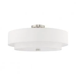 Meridian 5 Light Brushed Nickel Semi Flush Mount by Livex Lighting -Livex Lighting shop brushed nickel livex lighting flush mount lights 52140 91 c3 1000