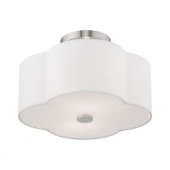 Chelsea 2 Light Brushed Nickel Semi Flush Mount by Livex Lighting -Livex Lighting shop brushed nickel livex lighting flush mount lights 52152 91 1f 1000