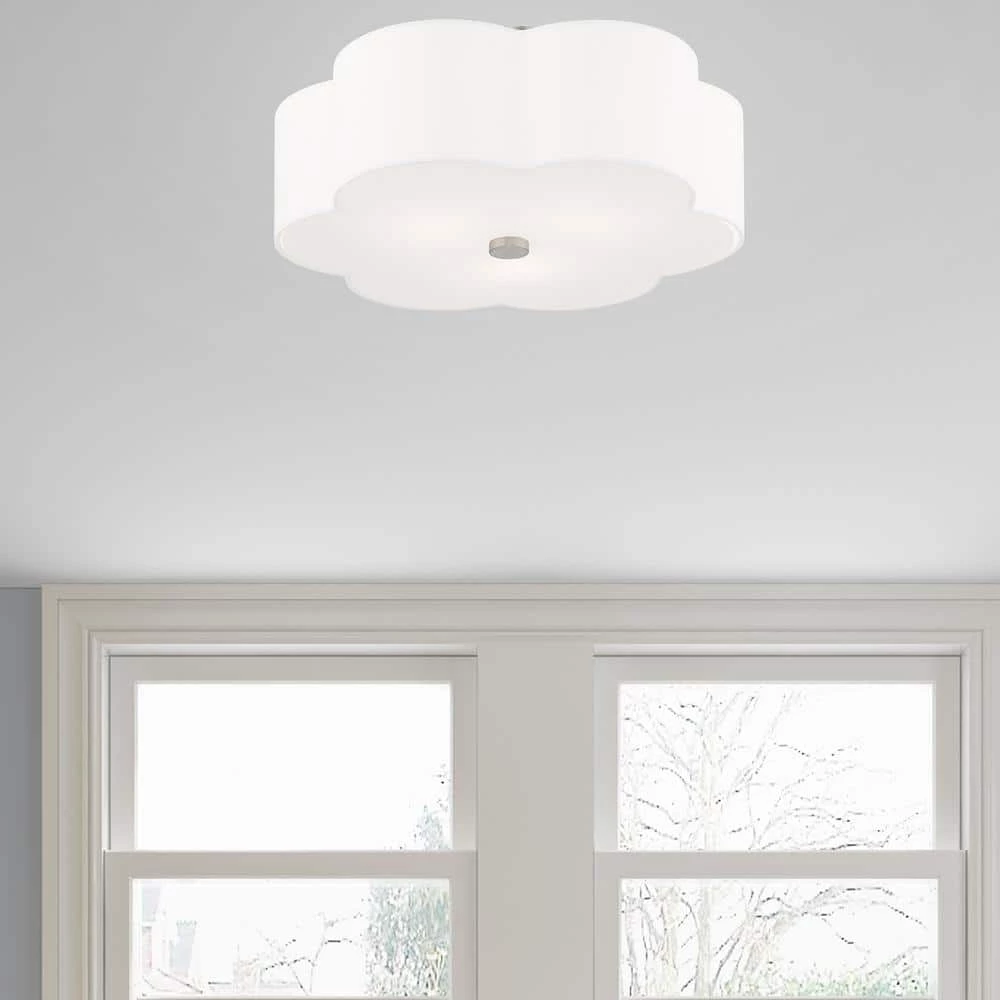 Chelsea 3 Light Brushed Nickel Semi Flush Mount by Livex Lighting 3 Chelsea 3 Light Brushed Nickel Semi Flush Mount by Livex Lighting - Image 3