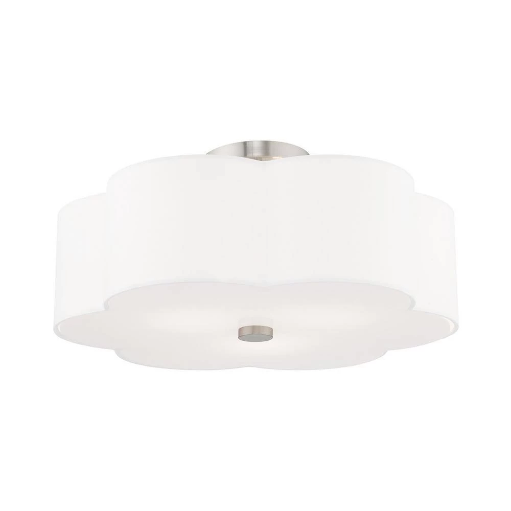 Chelsea 3 Light Brushed Nickel Semi Flush Mount by Livex Lighting 10 Chelsea 3 Light Brushed Nickel Semi Flush Mount by Livex Lighting - Image 10